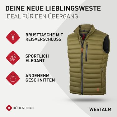 Чоловіча жилетка-куртка Höhenhorn Westalm степльована спортивна зелена (M)