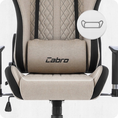 Ігрове крісло Cabro C508, тканинне, бежево-чорне