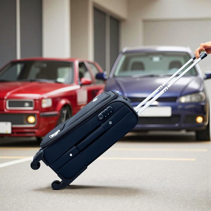 Чемодан Ribelli Handgepäck 70L, чорний: міцний валіза на 4 колесах з TSA-замком та телескопічною ручкою, L-XL-XXL комплект