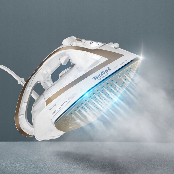 Праска Tefal Puregliss FV8042E0 біло-золотиста, Durilium AirGlide, 2900 Вт