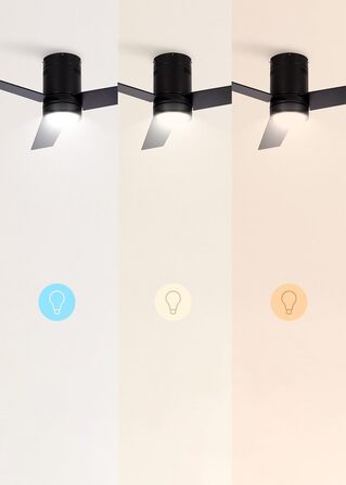 Стеляний вентилятор WINDMINIMAL білий з освітленням та пультом керування. Тихий, таймер, DC-двигун, 40W, діаметр 132 см, 6 швидкостей, режим літо/зима (чорні лопаті)