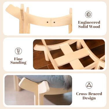 Кішка ліжко CheerPals, квітка, 55x55 см, велике, м'яке, для всіх котів, білий (світло-блакитний)