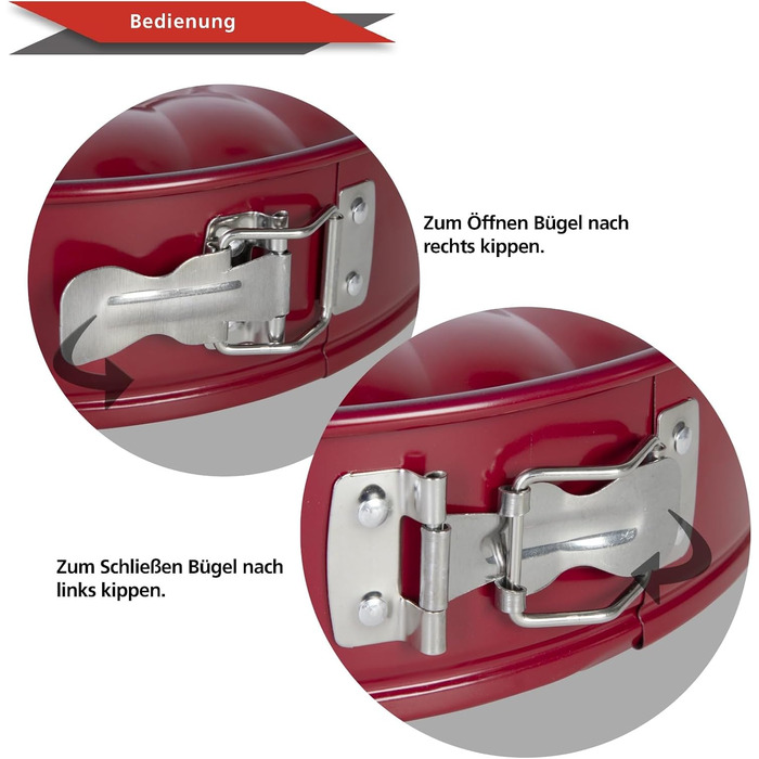 Форма для випічки Wenco Springform 26 см, знімний бортик, червона, антипригарне покриття