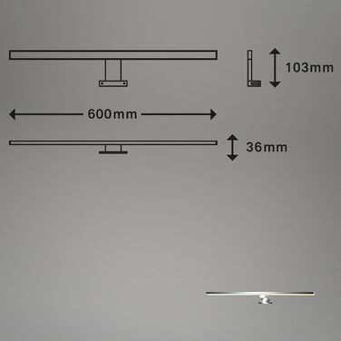 BRILONER Lighting - Wall Light, LED Mirror Light, Color Temperature Control, Dimmable, Memory Function, IP44, 8W, 720 Lumens, Chrome, 8 W, Length: 60cm, 2299-018