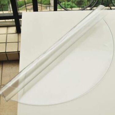Ever Fairy Round Transparent PVC Tablecloth, Thickness 2 mm, Dia.70 cm, Round Waterproof Table Protector Table Film, Kitchen Dining Room Wood Furniture Protective Cover