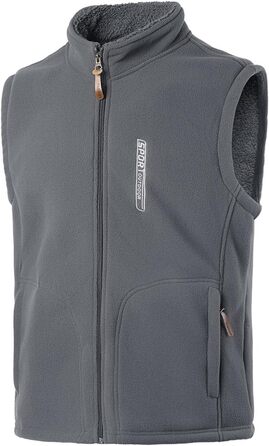 Чоловічий флісовий жилет з високим коміром для активного відпочинку, теплий зимовий жилет, чоловічий жилет з кишенями на блискавці, з підкладкою (сірий, 3XL)