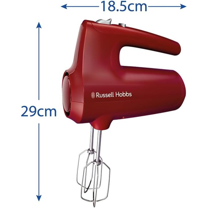 Міксер Russell Hobbs Desire Red 350W з 5 швидкостями та пульсатором, 2 насадки, червоний