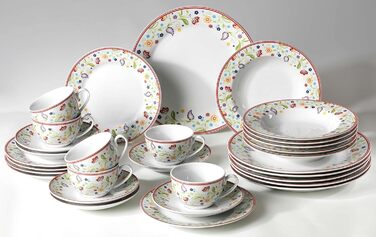 Ritzenhoff & Breker Shanti Doppio Coffee Set - 30 Piece Porcelain Dinnerware Set