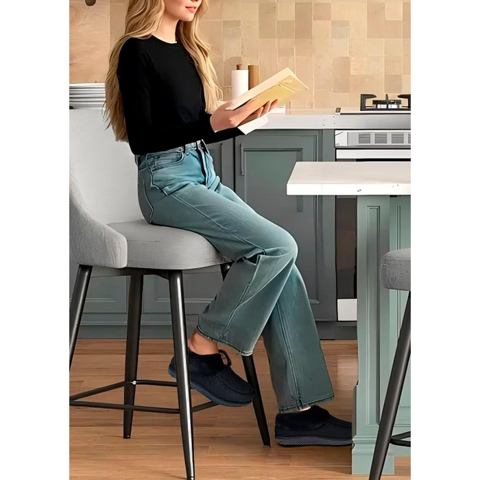 COFACE Чобітки для дому жіночі, теплі, з м'якою підкладкою, зимові, чорні (44 EU)