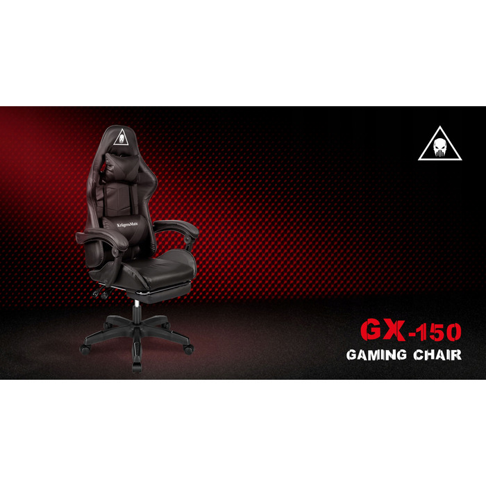 Ігрове крісло Kruger&Matz GX-150, штучна шкіра, чорне