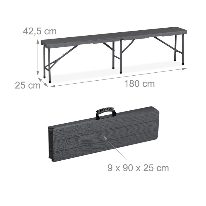 Relaxdays 3-piece folding beer garden set