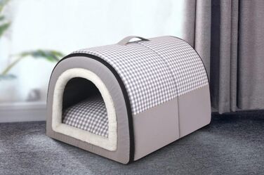 Кімната для собак 2 в 1: будиночок-ліжко, сірий, XL - зручний та портативний, для собак та котів