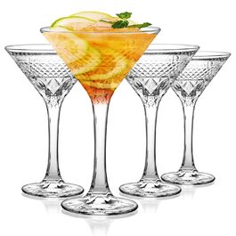Набір келихів Мартіні, 4 шт, 180 мл, кришталеве скло, без свинцю. Ідеально для коктейлів, Мартіні, Маргаріти, вечірок та домашнього бару.