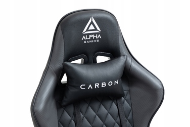 Ігрове крісло Alpha Gaming Carbon, штучна шкіра, чорно-сіре