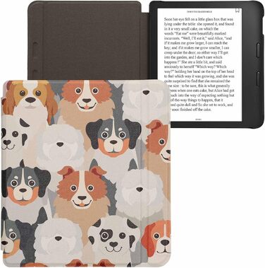 Чохол-книжка kwmobile для Kobo Libra 2 - захисний чохол для eReader, Magnolien Rosa Weiß Altrosa (багато варіантів: білий, світло-коричневий, сірий)