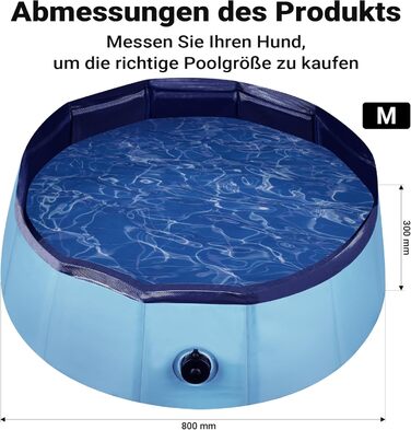 Басейн для собак Fudajo 100 x 30 см, рушфільтрований, з ПВХ, складаний, з посиленими краями, портативний