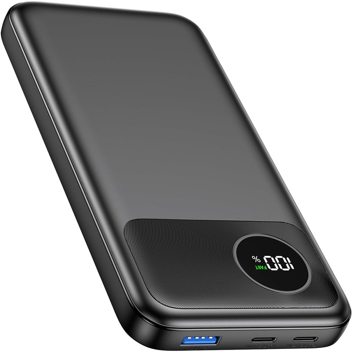 Power Bank A ADDTOP 20000mAh з LED-дисплеєм та швидкою зарядкою 22,5W (2 USB-C, 3 виходи, 2 входи) - чорний