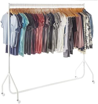 The Shopfitting Shop Clothes Rack 1.83 m long x 1.54 m high, robust, 32-mm steel pipe, White