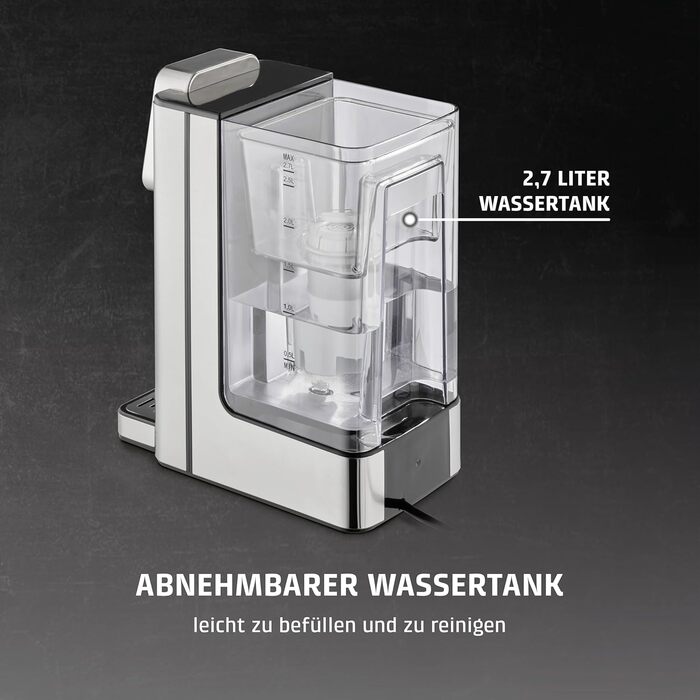 CASO HW 660 Hot Water Dispenser - Test Result: very good - hot water in seconds - saves up to 50% energy compared to kettles - 8 volume settings - kettle with temperature control
