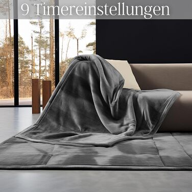 Електрична ковдра Steinborg з підігрівом, 180x130 см, 9 температурних режимів, таймер, пульт ДУ, прання 30°C