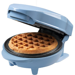 Bestron Mini-Waffeleisen: компактний вафельниця для класичних вафель з антипригарним покриттям, 550 Вт, блакитний колір, ідеально для свят та дітей