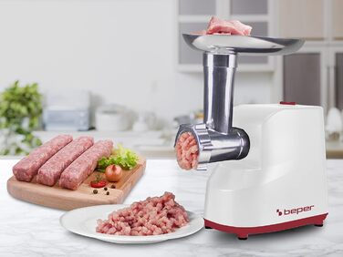 М'ясорубка електрична BEPER P102ROB200 з нержавіючої сталі, 1200 Вт + насадка для томатів