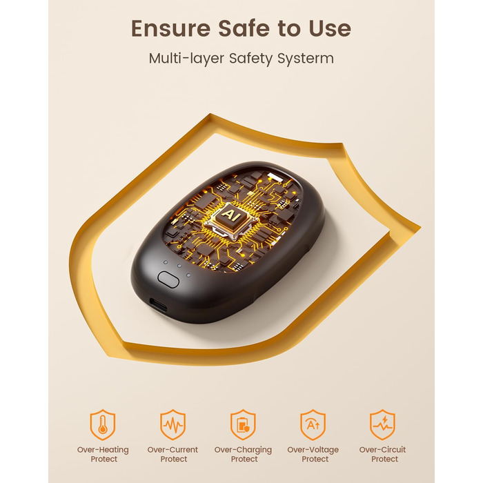 Електричні грілки для рук 2 шт. з підзарядкою, багаторазові, 3 режими нагріву, портативні, для жінок та чоловіків, для відпочинку на природі, кемпінгу, гольфу, полювання, чорного кольору