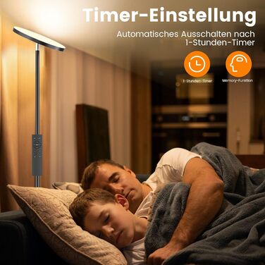 LED-підлогова лампа для вітальні з регулюванням яскравості та RGB-підсвічуванням, 42W, 4200LM, з читацькою лампою та пультом дистанційного керування