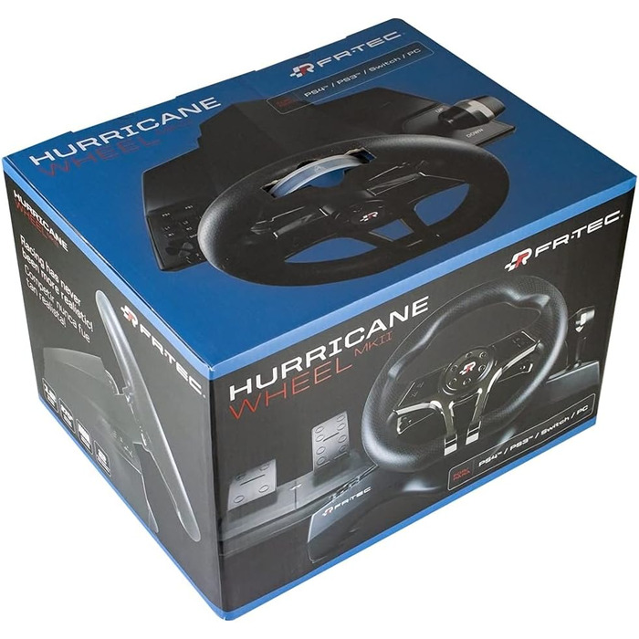 FRTEC HURRICANE MK II Руль для гонок з педалями та вбудованою секвенційною коробкою передач (сумісний з Playstation 4, Playstation 3, Switch та PC)