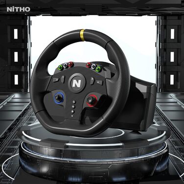 NITHO Ігрове кермо з педалями та перемикачем передач, 270° для PS4, PC, Xbox One, Xbox Series X|S та Switch, Zero Dead Zone Racing Wheel (Drive Pro ONE V24)
