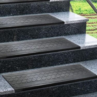 Rubber Threshold Mats with Beveled Edge - Non-Slip, Indoor/Outdoor - 5 Piece Set