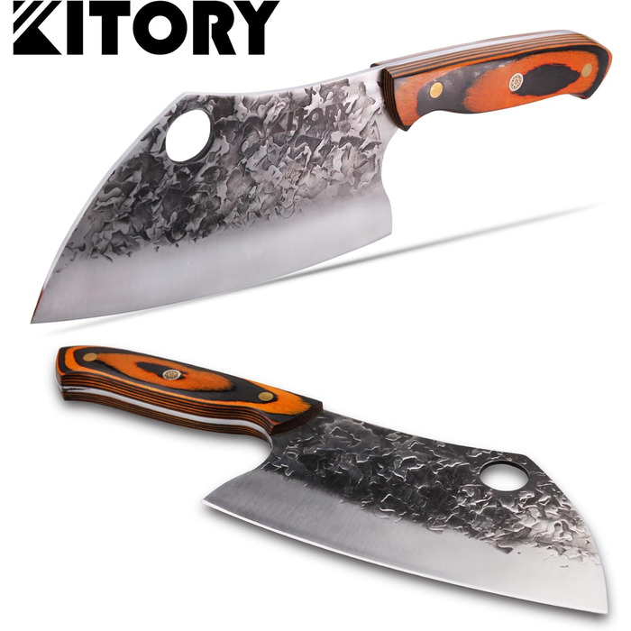 Турецьке м'ясницьке ніж Kitory 18 см: для м'яса та кісток, з ергономічною ручкою Pakkawood, модель HS09DE