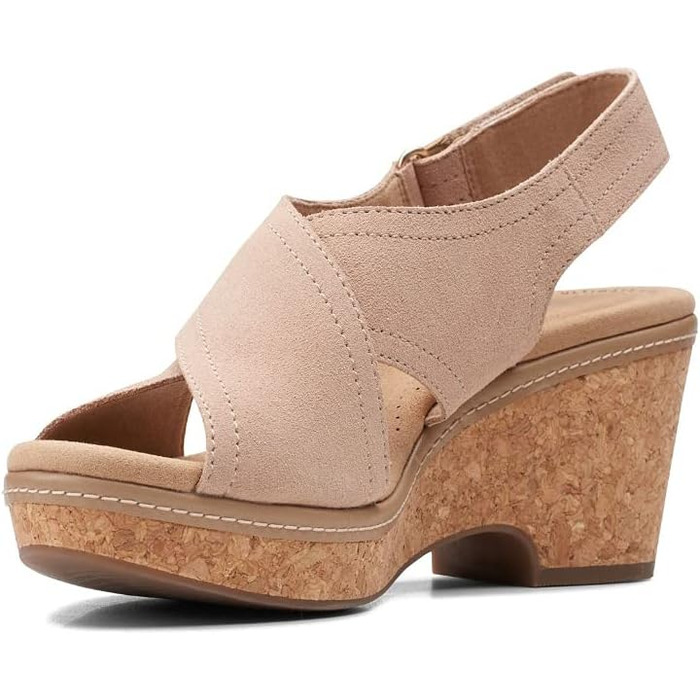 Босоніжки Clarks Giselle Cove на підборах, шкіра, бежеві - 39 EU