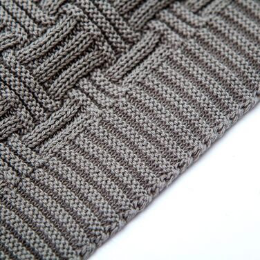 Бавовняна ковдра Longhui з в'язаним візерунком, 127x152 см, для дивану, крісла, ліжка, пляжу, декору дому, сіра ковдра, подарунковий мішечок