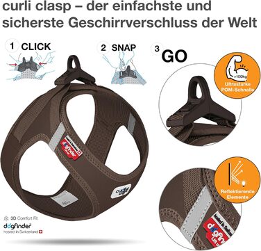 Шлейка для собак Curli Clasp Softshell (S, Коричневий)