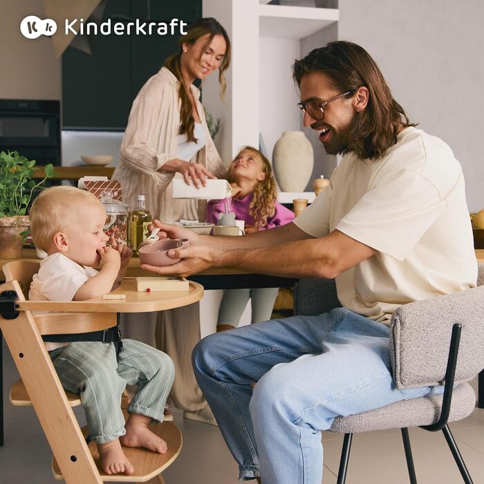 Дитяча подушка для стільчика Kinderkraft ENOCK, м'яка, з ременями, легко миється, гіпоалергенна, чорна, для стільчика CALMEE, сірий