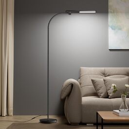 LED торшер Honeywell F4 Sunturalux™ з регулюванням яскравості, гнучкий гніздовий кріплення, сучасний дизайн для комфортного читання у вітальні, спальні, офісі (чорний)