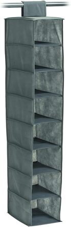 Органайзер для зберігання Zeller 14614 з 8 відділеннями, флізелін, тканина, сірий, 18x30x105 см