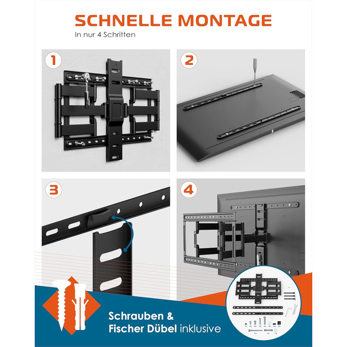 Настінний кріплення для телевізора Xantron Slim Fit, поворотний, з аксесуарами - відстань від стіни 27 мм, 43-90 дюймів, VESA до 600x400, до 75 кг - SLIMLINE-466US