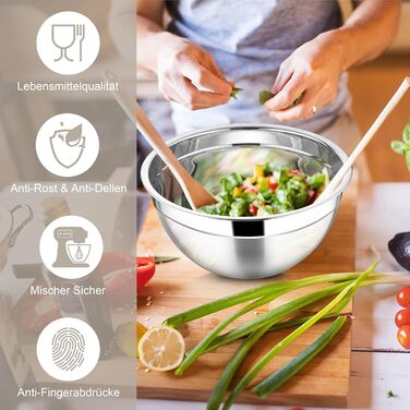 Миска Joyfair 4,5 л з нержавіючої сталі з кришкою, набором терок для приготування, миття в посудомийній машині - Хакі