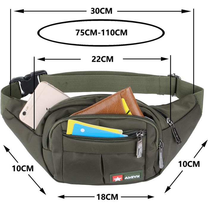 Водонепроникна поясна сумка для подорожей, спорту та активного відпочинку. Сумка на пояс для жінок та чоловіків, водонепроникна, оливковий колір