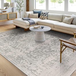 Сучасний килим Surya Syracusa Vintage 160x220 см, сірий – короткий ворс, легкий у догляді, для вітальні, спальні, їдальні, прямокутний, орієнтальний бохо стиль