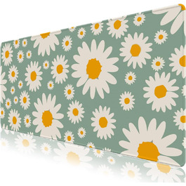 Килимок для миші та клавіатури з PU-шкіри, 90 x 40 см, XXL, вологостійкий, зелений (Ганчіркові гусенята)