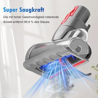 Замінний насадок-щітка для пилососів Dyson V6 DC58 DC59 DC61 DC62 DC72 DC74 з LED-підсвічуванням, для твердих підлог та килимів. Електрична щітка Dyson V6
