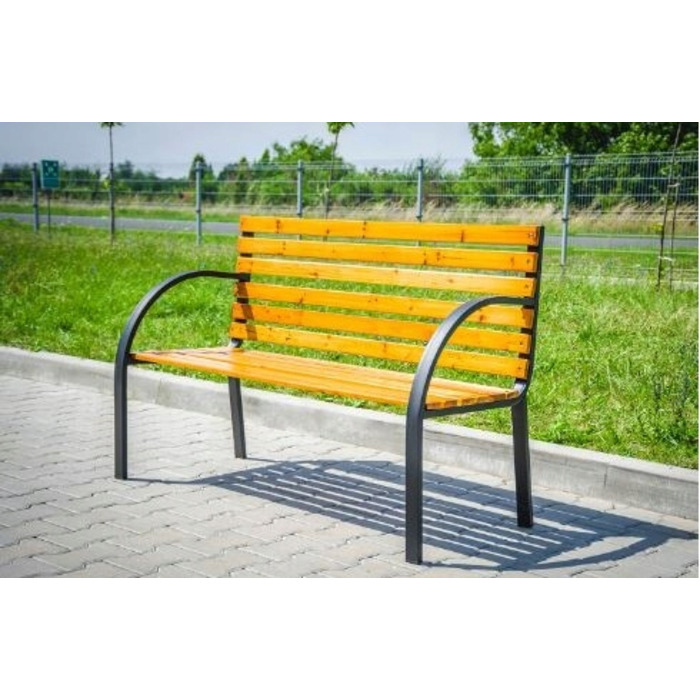 Садова лавка Go Garden дерев'яна з спинкою, коричнева, 122 x 59 см