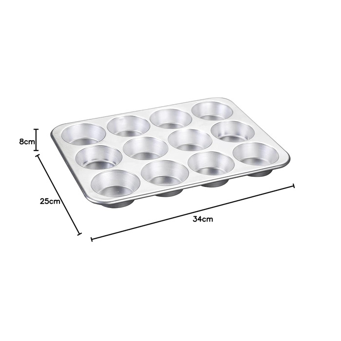 Nordic Ware Muffin Tin with High Sides, 12 Cups, Natural Color