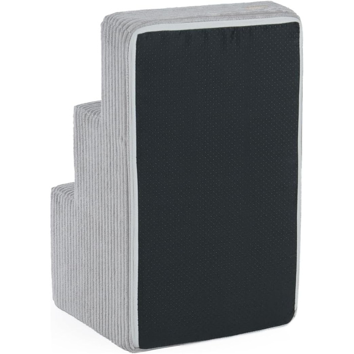 Сходинка для собак Velinda з 3 ступенями, також підходить для котів. Допомога у підйомі для домашніх тварин. Матеріал: піна, колір: сірий (Cord)