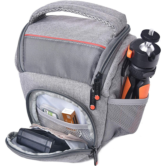 Водонепроникна сумка для камери FOSOTO з дощовиком: DSLR/SLR, Canon, Sony, Nikon, Fujifilm, сіра