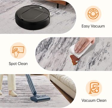 Килим Safunion для вітальні: великий сучасний абстрактний килим з коротким ворсом, м'який килим для спальні (абстрактний, слонова кістка/багатобарвний, 80 x 120 см)