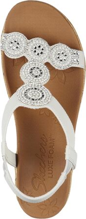 Босоніжки жіночі Skechers Beverlee Date Glam на танкетці, кремовий колір, 38 EU